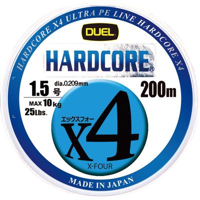 DUEL HARDCORE X4 PE Леска [Высокая прочность, Высокая чувствительность] 1.5, 200 м, 5 цветовЖелтая маркировка, H3249N-5CBL