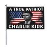 Флаг RIP Чарли Кирк Настоящий патриотический памятный флаг 3×5 футов Уличный двухсторонний баннер для декора сада, патио, балкона, забора