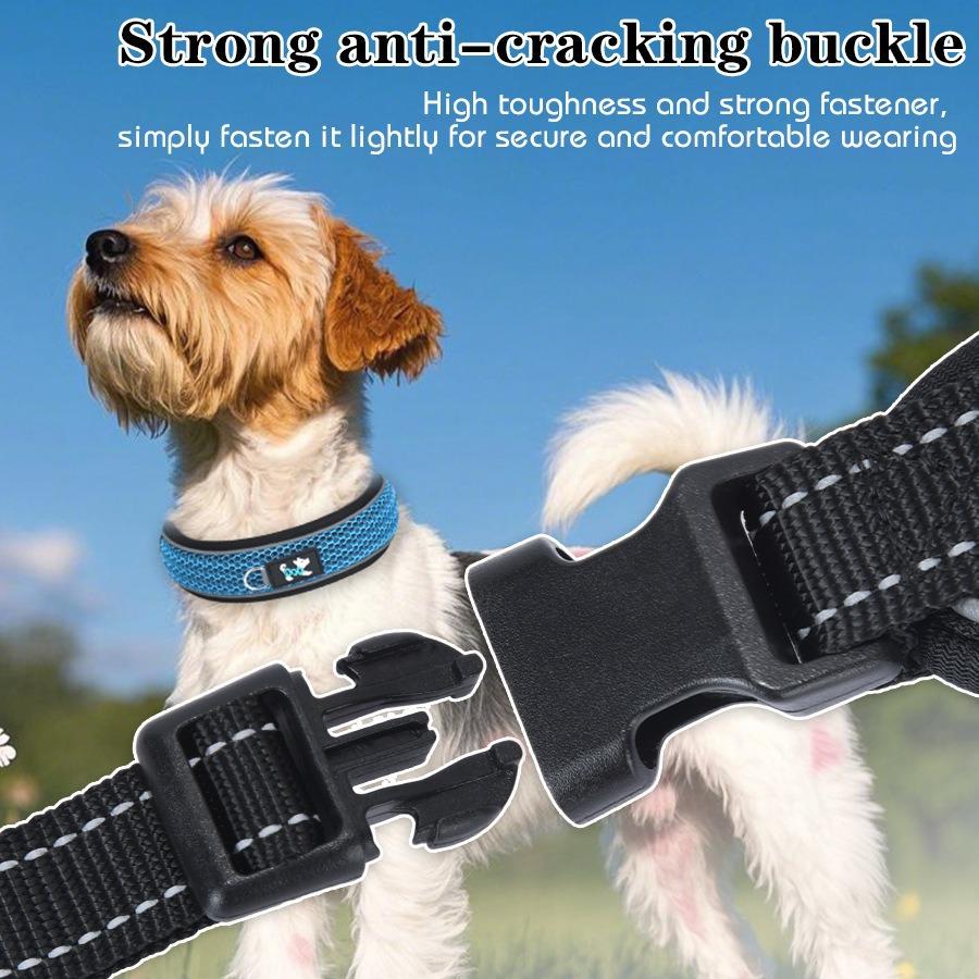 Pet dog collar Reflective diving cloth Mesh breathable lining Space cotton Small and medium dog collar