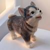 Имитация фигурки собаки хаски, реалистичная собака, смола, статуэтка, скульптура, украшение для рабочего стола, орнамент