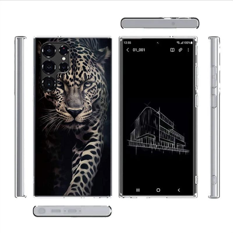 Majestic leopard Capa Phone Case For Samsung S26 Ultra S25 Edge Galaxy S23 S21 S20 S24 FE S22 S10 Plus Cover Clear TPU Shell Coq