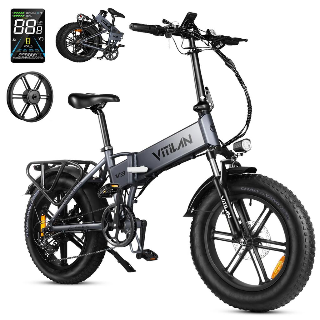 Электрический велосипед VITILAN V3 2.0 Fold 750W Motor 48V13Ah Съемный аккумулятор City EBike 20*4 Fat Tire Гидравлический тормоз Электрический велосипед