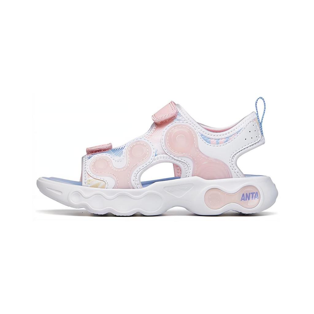Anta Kids Asymmetrical 1 Non-Slip Breathable Sandals Kids Sandals White Pink 322229912-2
