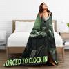 Born to Quest Forced to Clock In Meme Blankets  Flannel Throw Blanket Airplane Travel Decoration Soft Warm Bedspreads,