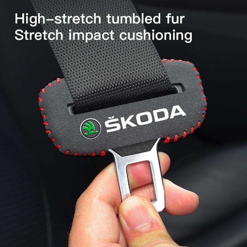 Car Styling Safety Belt Buckle Cover Anti-scratch Protector For Skoda Kylaq Elroq Kodiaq Octavia Enyaq Kamiq Rapid Superb Karoq