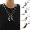 Men Necklace Wolf Teeth Shape Pendant Punk Style Lightweight Electroplated Neck Jewelry Daily Party Dating Necklace