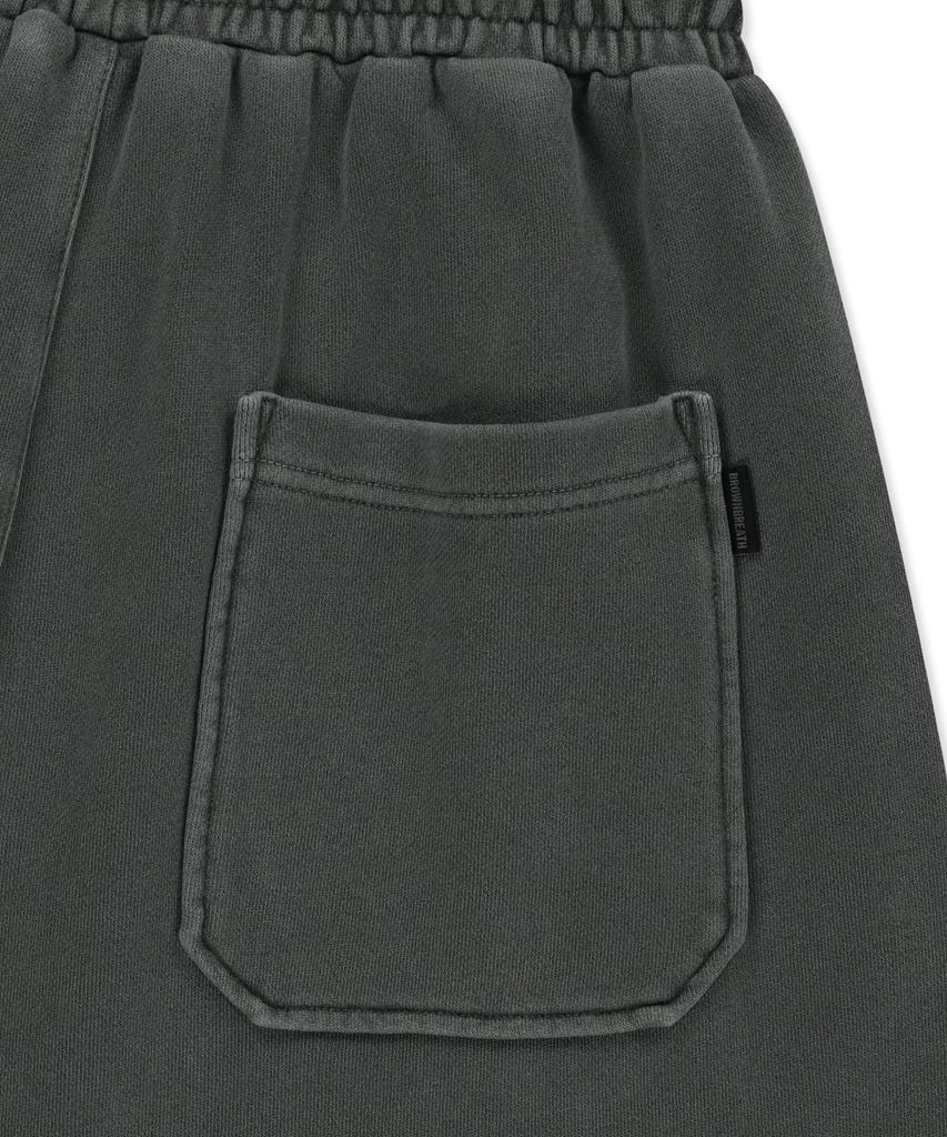 BROWNBREATH Tag Pigment Sweat Shorts - Charcoal