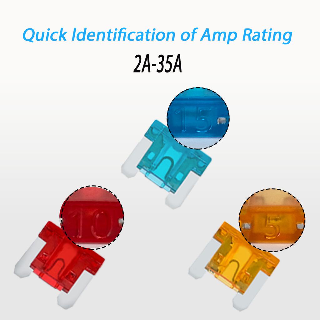 100Pcs Micro Blade Fuse 2A-35A AMP 32V Low Profile Mini Car Auto Fuses for Truck RV Campervan SUV Motorcycle Boat Assorted Amp Fuses4