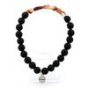 Stones and Minerals. Brazilian Red Rutile Quartz Bracelet + 8mm Matte Black Onyx Beads. Made In France.