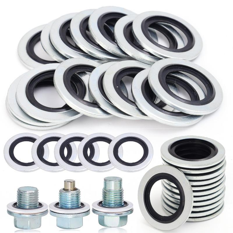 20/10PCS Car Oil Pan Drain Gasket Kit Drainage Bolt Pad Rubber Oil Drain Plug Gasket Replaceable Washer Seal Set M16