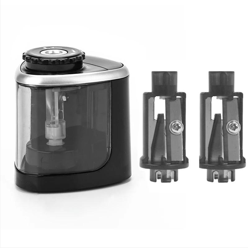 Tenwin Electric/manual 2 In 1 Pencil Portable Sharpener Safe Student Helical Steel Blade Kids Adults Auto Pencil Sharpener 8005