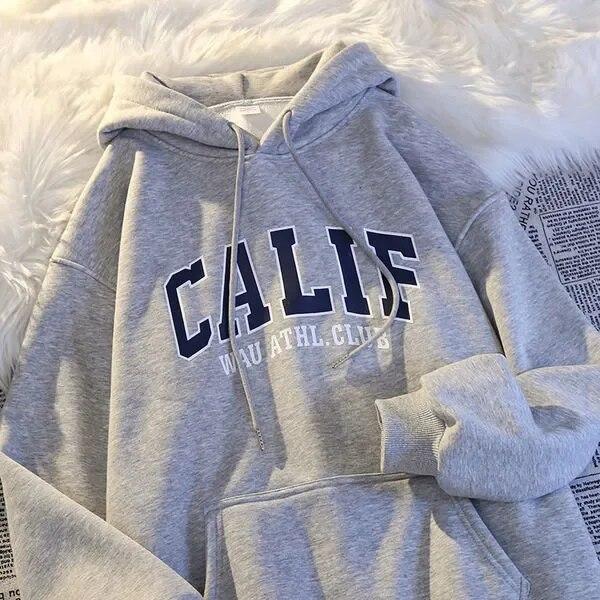 Пуловеры с капюшоном и принтом теленка, корейская женская толстовка с капюшоном, свободные повседневные толстовки, флисовый пуловер, женская одежда