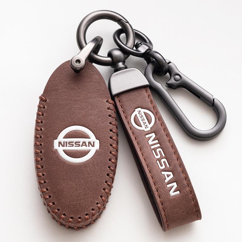 ACN1 Zinc Alloy Style Car Leather Key Case Cover Shell Fob Holder Accessories for NISSAN-Tiida Qashqai X-TRAIL Terra18 370Z MARCH 15