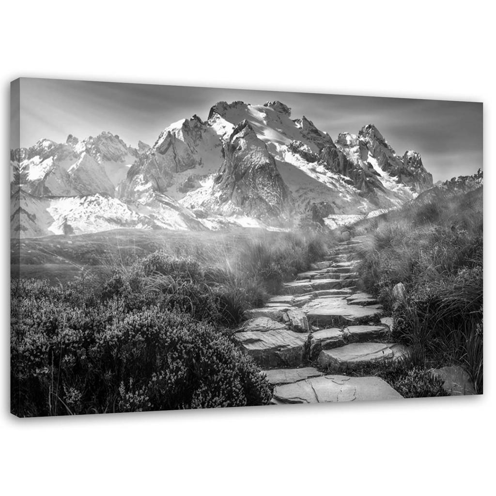 Canvas Print Mountain Landscape Grey