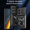 Чехол-подставка для POCO C85 4G Чехол Armor Сдвижная защита камеры Задняя крышка Держатель-кольцо Противоударный Capa