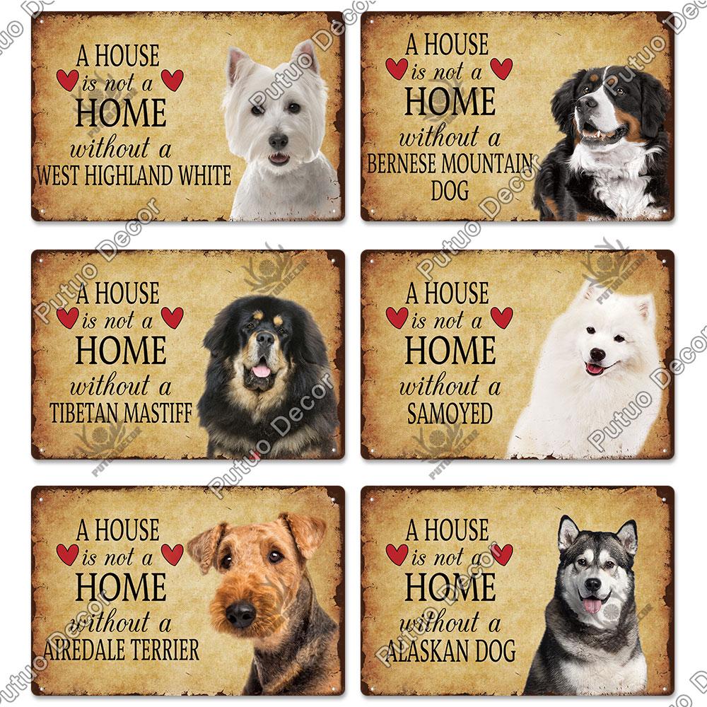 Декор Собака Винтаж Жестяные Знаки Доска Металлическая Пластина Настенное Искусство Украшения Для Дома Гостиная Человек Пещера Кафе Ферма Ретро Плакат