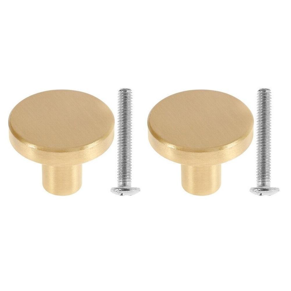 Rust Free and Anti Oxidation Golden Brass Drawer Handles Round Cupboard Pulls Long Lasting Beauty for Your Furniture