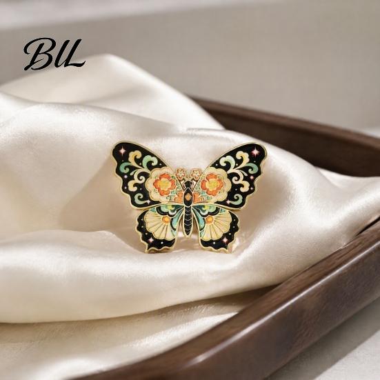 Vintage Women Jewelry Chinese Style Paper Kite Brooch, Enamel Butterfly Goldfish Swallow Brooch Badge, Decorative Pin for Clothing Scarves and