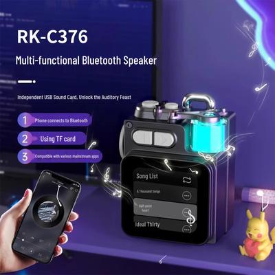 DK08 Bluetooth Беспроводной Металлический Меха Сенсорный Экран Сабвуфер - Портативная Домашняя и Уличная Акустическая Система