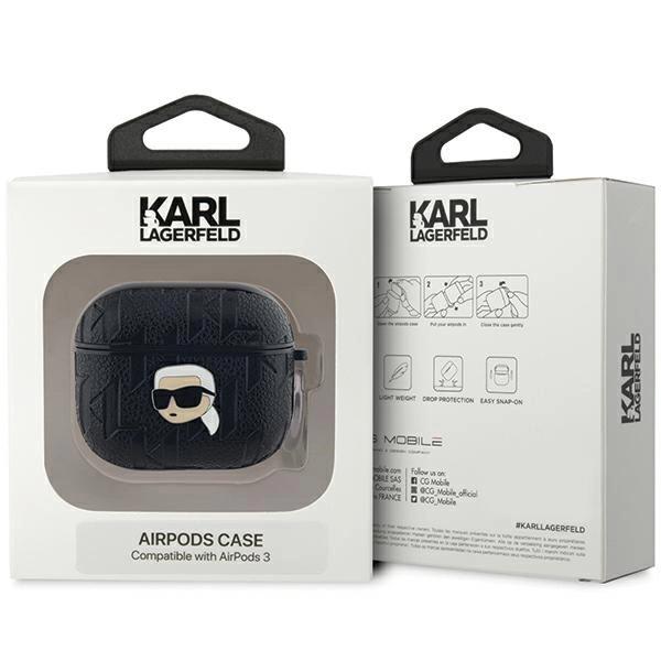 Karl Lagerfeld Monogram Karl Head Case For Airpods 3 - Black