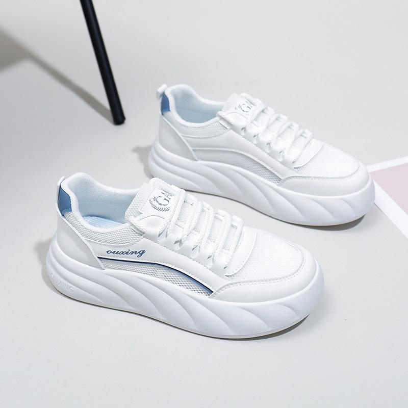 White Shoes for Students and Women Trendy Spring New Thick Sole Increased by Breathable Casual Women's Shoes