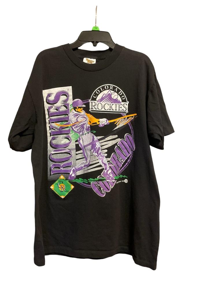 Винтажная футболка Colorado Rockies 90-х, одинарный шов, Tennessee River Gold, MLB, размер L