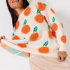 Casual Loose Orange Plush Jacquard Round Neck Long Sleeved Thick Knit Pullover Sweater for Women 3551 EMA
