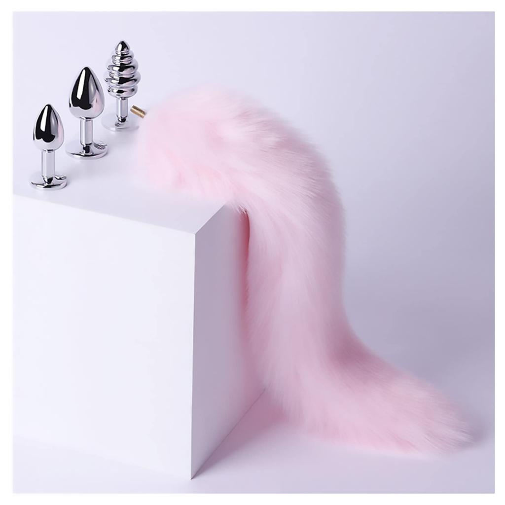 Orirya Anal Plug with Interchangeable Tails for 3 Metallic Anal Anal Adult Play Anal White Women, Plugs, Jewelry, Cat, Fox, Cosplay, S&M Toys, Women's