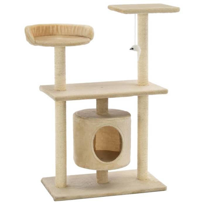 VidaXL Cat Tree with Sisal Scratching Posts 95 Cm Beige 170514