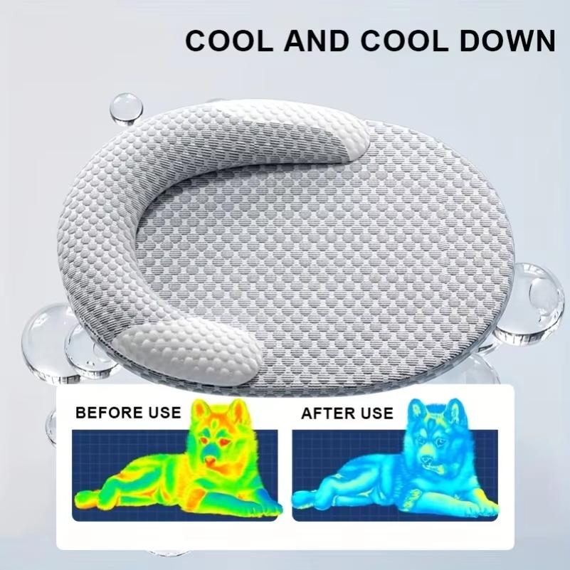 Cooling Dog Bed Summer Ice Silk Cat Mat Oval Pet Nest Breathable Heat Dissipation Cooling Pad for Small Medium Large Dogs Cats