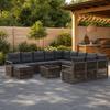 Garden Sofa Set 13 pcs Grey Poly Rattan