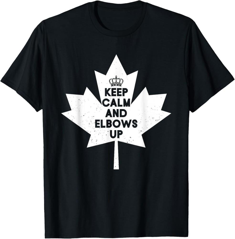 2025/Keep Calm And Elbows Up Canadian Maple Leaf Canada T-Shirt Unisex T-Shirt