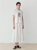LE STUDIO Soft Tiered Long Skirt (Wh)