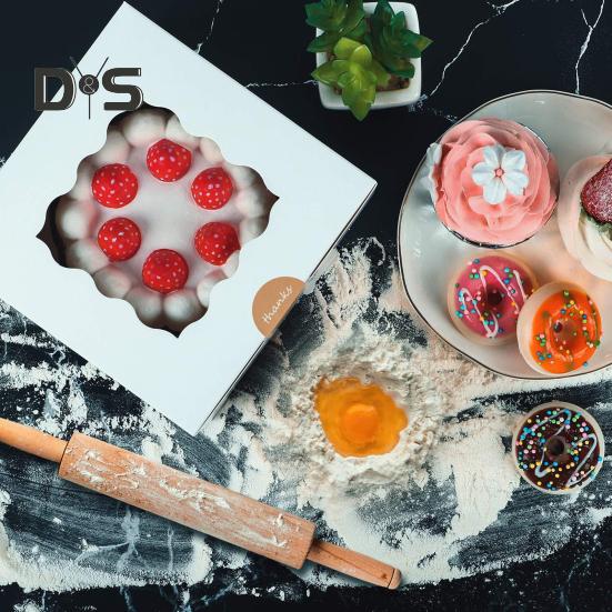 10 шт. прочная загрузочная коробка для печенья большой емкости полезная белая/коричневая упаковка для выпечки десертов