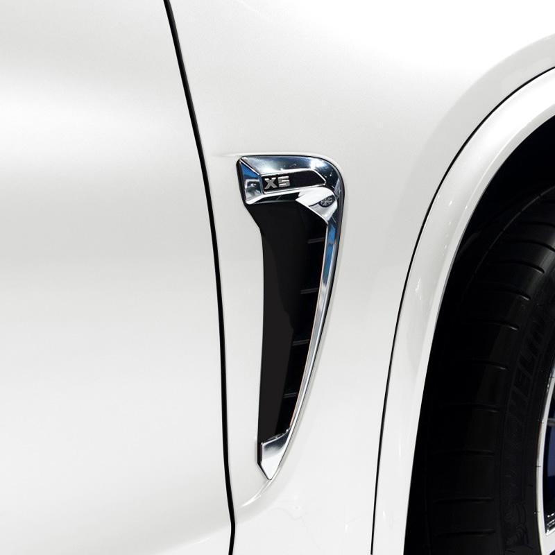 Для BMW X Series X5 F15 X5M F85 Акульи жабры Боковая вентиляционная наклейка Автостайлинг Переднее крыло Боковая накладка вентиляционного отверстия Отделка Вентиляционные аксессуары
