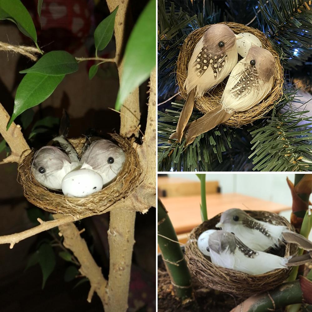 Природа Лоза Дом Украшение Искусственные Ремесла Птицы Птицы Яйцо Птичье Гнездо Реалистичные Оперенные