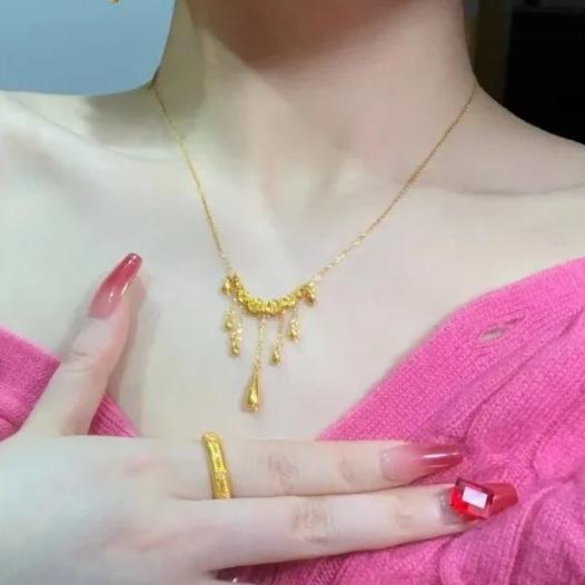 Серебряная тибетская бусина Водяная капля Кисточка Цепочка Ожерелье для женщин Винтажная Мода Минималистичные Геометрические Аксессуары
