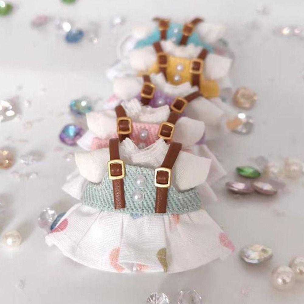 Джинсовая юбка на лямках ручной работы Детские игрушки для кукол BJD 1/12 / для кукол OB11 1/11 / для куклы GSC YMY