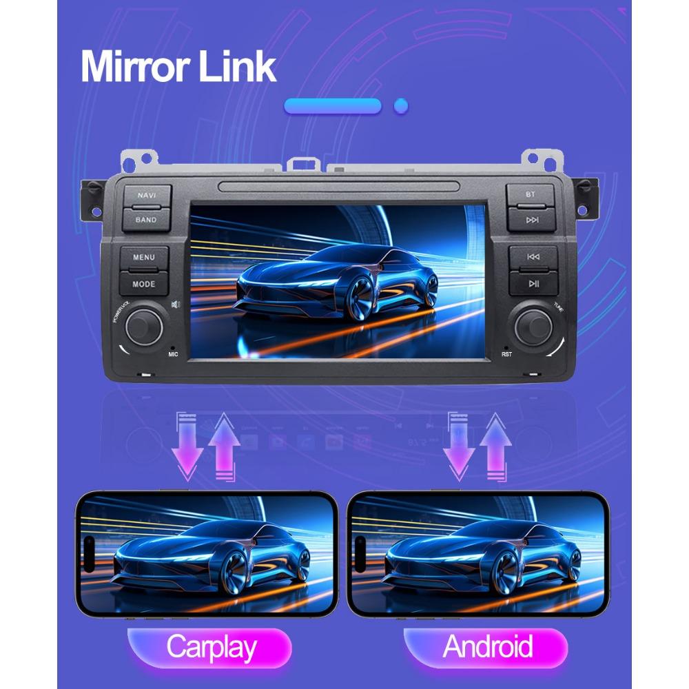Android AutoRadio for BMW 3 Series E46 M3 318/320/325/330/335 1998-2005 Carplay Car Multimedia GPS 2din Autoradio 2+64GB