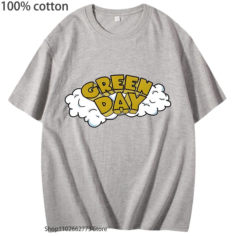 G-green Day Футболка с принтом рок-группы Женские Скейт-графика Мужская одежда Топы с принтом рок-группы Хлопковая летняя рубашка