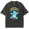 Emotional Exhaustion Y2K Wash T-shirt Men Cute Bear Pattern Ladies Cotton T-shirt Unisex Harajuku Casual T-shirt Clothing