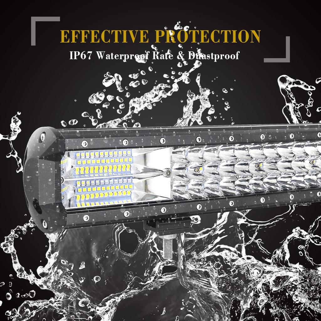 SKYWORLD 20-дюймовый светодиодный рабочий фонарь мощностью 288 Вт, постоянный ток 10–30 В, водонепроницаемый, 6000 К, широкоугольный/узкоугольный, кронштейн для подсветки номерного знака двойного назначения