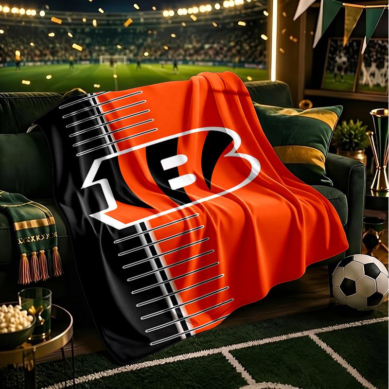 Cincinnati-Bengals Helmet Blanket Lightweight Flannel Bedding Blanket Perfect for Travel, Camping, Living Rooms, Offices, Sofas, Fan Christmas gift