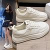 Cowhide Version~ Leather Platform White Shoes Children's Board Shoes Autumn New Versatile Casual Sports Women's Shoes