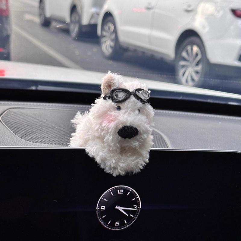 Милый щенок, украшение для лобового стекла автомобиля, плюшевая кукла, креативный подарок, наплечники, аксессуары для украшения интерьера автомобиля
