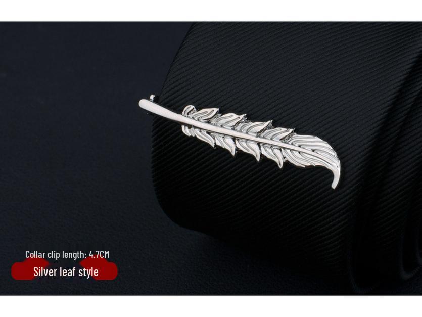 Мужской серебряный зажим для галстука: Элегантный бизнес-аксессуар