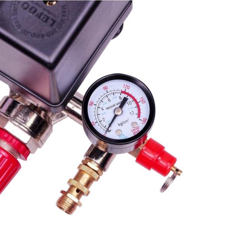 90-120Psi Воздушный компрессор Реле давления Клапан Регулятор Коллектор Манометры