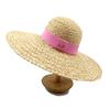 Summer Straw Hat Pearl Pin Women's Summer Seaside Sunshade Hollow Groove Flat Top Straw Hat  Sombrero