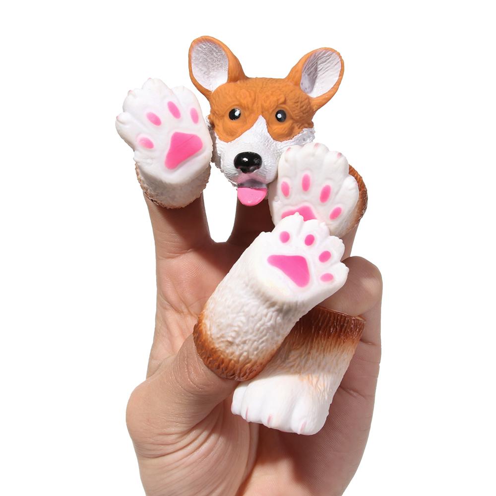 Washable Animal Cat Dog Hand Puppet Props Random Combination Finger Dolls