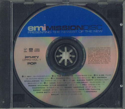 CD РАЗЛИЧНЫЕ Emi Mission Disc Январь Dpro Vol. DPROVOL01 EMI MUSIC CANAD Канада Поп Б/у